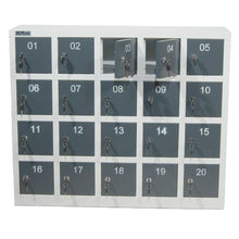 Ladda upp bild till gallerivisning, Mobilskåp för 20 telefoner - Nyckellås - Vit/Antracitgrå
